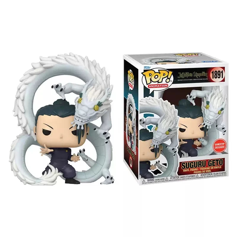 Original Funko POP! Premium Jujutsu Kaisen #1891 Suguru Geto with Cursed Spirit Dragon Figure Anime Collectible Desktop Display