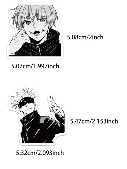 50/100PCS anime Jujutsu Kaisen stickers black and white style graffiti stickers DIY car phone laptop skateboard guitar stickers