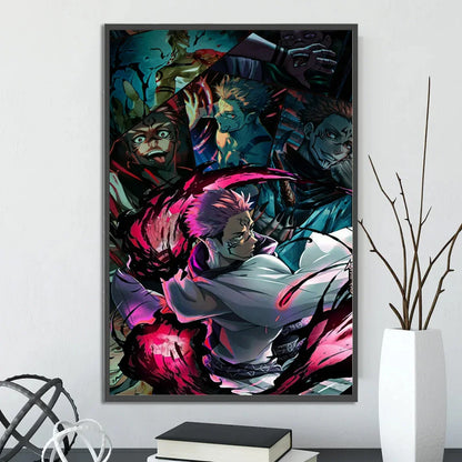 J-Jujutsu Self-adhesive Anime Poster Gojo Satoru Painting Modern Wall Home Decoration Itadori Yuji Bedroom Wallpaper Gift