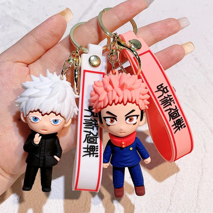 Porte-clés Cosplay Anime Jujutsu Kaisen, Gojo Itadori Fushiguro Kugisaki Sukuna Kawaii, porte-clés de poupée pour sac pendentif