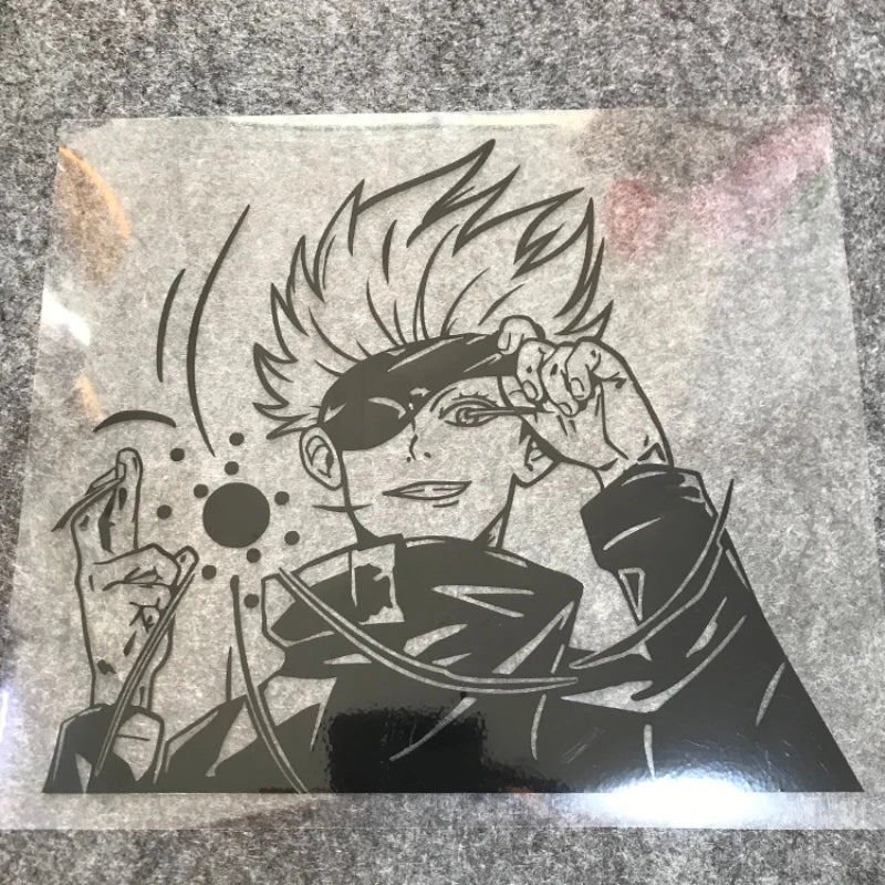 Jujutsu Kaisen Anime Peripherals Gojo Satoru Car Reflective Laser Stickers Motorcycle Computer Notebook Computer Case Stickers