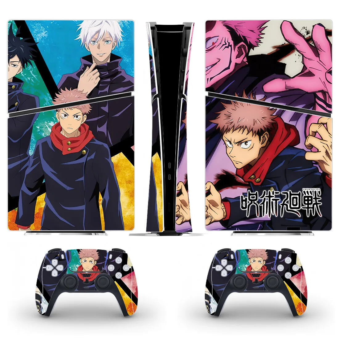 Anime Jujutsu Kaisen Gojo PS5 Slim Digital Skin Sticker Protector Decal Cover for Console Controller PS5 Slim Sticker Vinyl