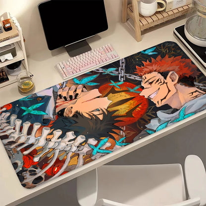 Anime J-Jujutsu K-Kaisen Sukuna XXL Large Desk Mat Mousepad Stitched Edges Waterproof Computer Laptop Gaming Office Desk Decor
