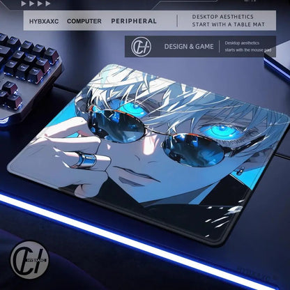 Gojo Satoru Small Gaming Mousepad Anime Jujutsu Kaisen Mouse Pad 500x500 Gamer Company Keyboard Mouse Mats Computer Desk Mat
