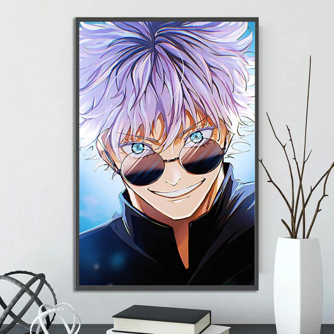 Jujutsu Kaisen Self-adhesive Poster Home Decoration Anime Figures Painting Wall Art Bedroom Cartoons Decor Gojo Satoru Wallpaper