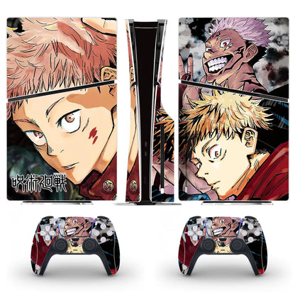 Anime Jujutsu Kaisen Gojo PS5 Slim Disc Skin Sticker Decal Cover for Console and Controllers PS5 Slim Disk Skin Sticker Vinyl