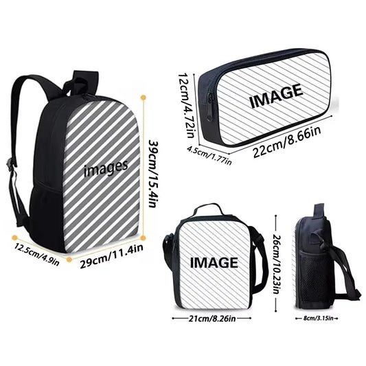 Sac à dos d'école Anime J-Jujutsu Kaisen pour enfant avec sacs à déjeuner, trousses à crayons, sacs d'école pour garçons et filles, meilleur cadeau