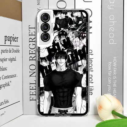 Coque souple inspirée de l'anime Jujutsu Kaisen Fushiguro Toji pour Samsung Galaxy S25, S24, S23 Ultra, S22, S21, S20 Plus, S24FE, A55, A54 5G