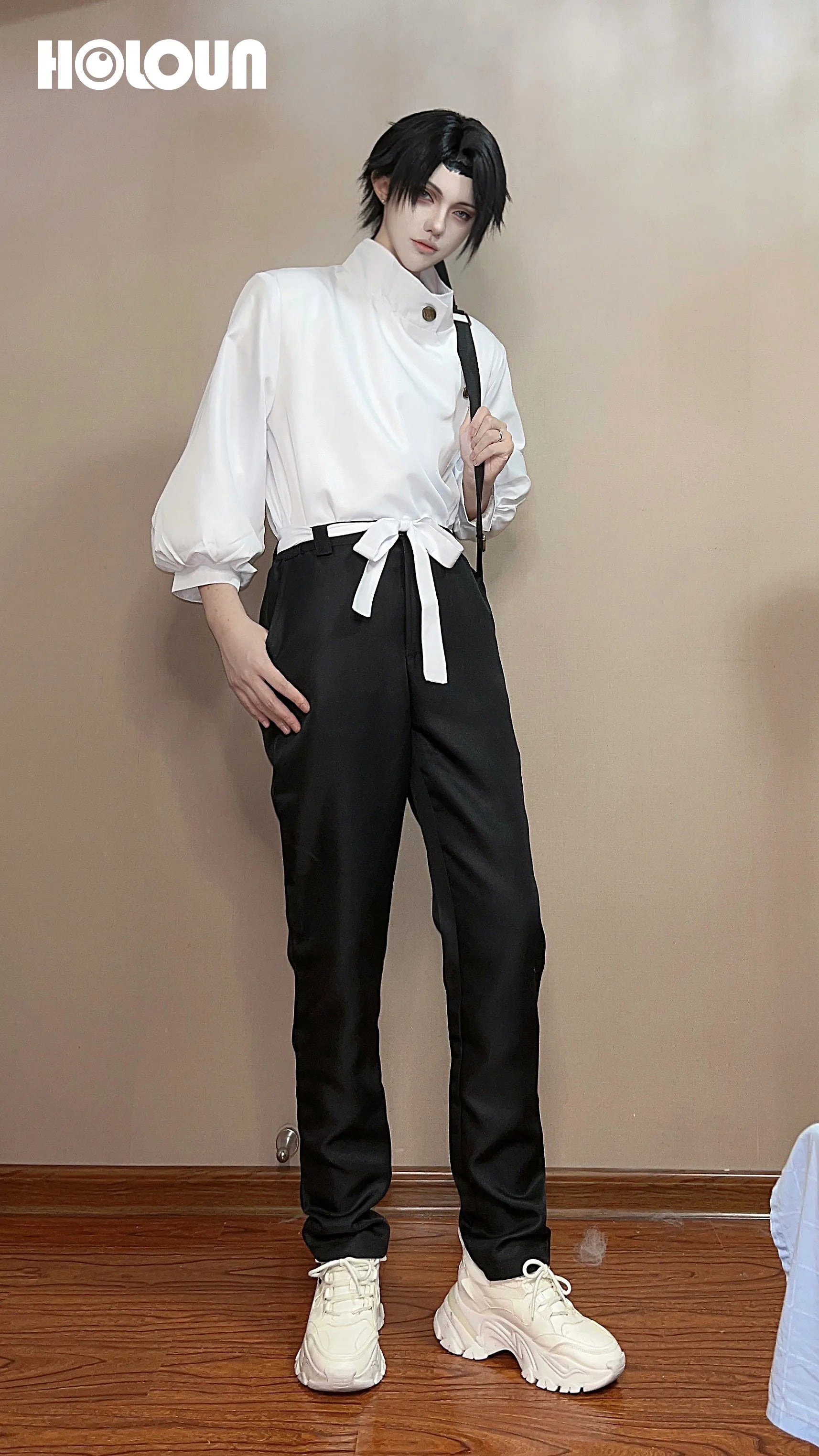 HOLOUN Jujutsu JJK Manga Anime Yuta Okkotsu Cosplay Costume Wig Jacket Black Pants Uniform Rose Net Synthetic Halloween - Jujutsu Kaisen Merch - Free Shipping Buy Now
