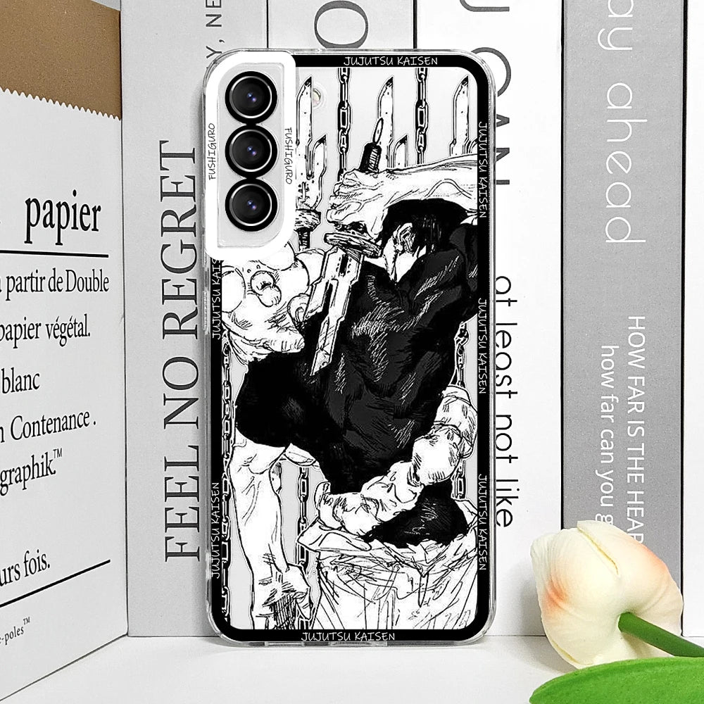 Coque souple Fushiguro Toji pour Samsung Galaxy S25, S24, S23 Ultra, S22, S21, S20 Plus, S24FE, A55, A54 5G, Anime Jujutsu Kaisen