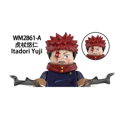 WM6200 WM6201 WM6202 Itadori Yuji Jujutsu Kaisen Set Building Blocks Mini Action Figure Toys
