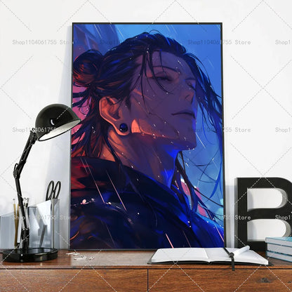 1PC Anime Jujutsu Kaisen Geto Suguru Poster Self-adhesive Art Waterproof Paper Sticker Coffee House Bar Room Wall Decor