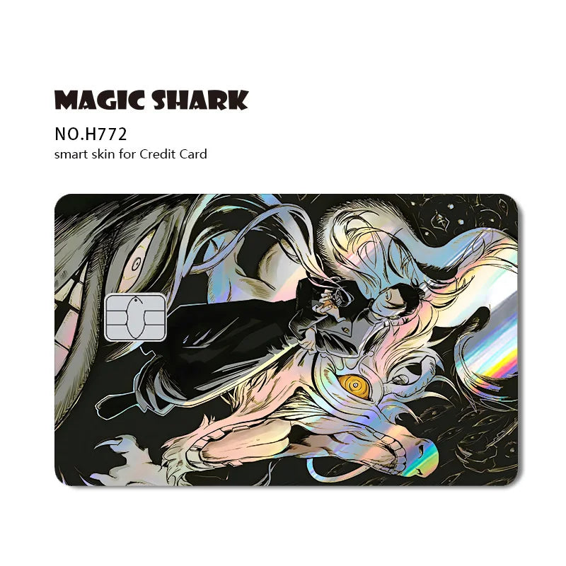 J-Jujutsu K-Kaisen Anime Laser Holographic Itadori Yuji Megumi Fushiguro Gojo Satoru Credit Debit Bank Card Sticker Film Skin