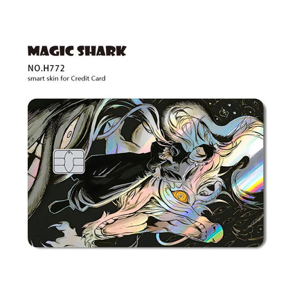 J-Jujutsu K-Kaisen Anime Laser Holographic Itadori Yuji Megumi Fushiguro Gojo Satoru Credit Debit Bank Card Sticker Film Skin