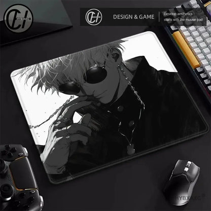 Japan Anime Mouse Pad Laptop 45×40 Black And White Desk Mat PC J-jujutsu K-kaisen Manga Mousepad XS Satoru Gojo Keyboard Rug Mat