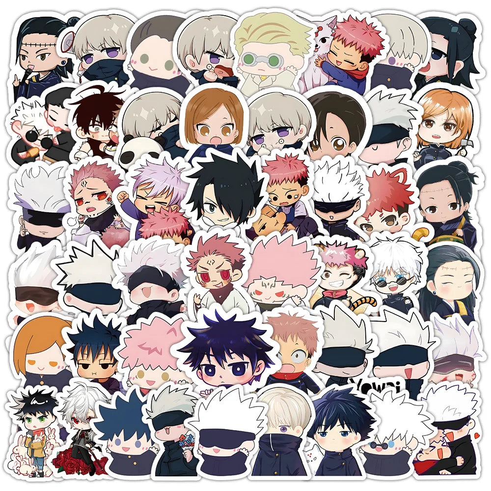 51-73pcs Set Jujutsu Kaisen Anime Itadori Yuji Gojo Satoru Geto Suguru Figures Cute Cartoon Diy Stickers Fans Peripheral Gift
