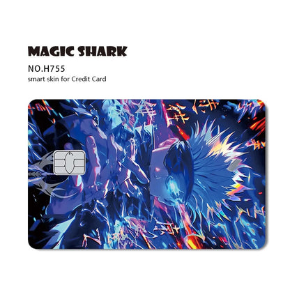 J-Jujutsu K-Kaisen Anime Laser Holographic Itadori Yuji Megumi Fushiguro Gojo Satoru Credit Debit Bank Card Sticker Film Skin