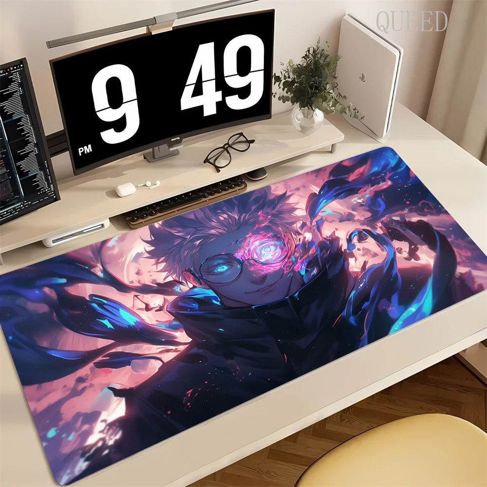 90x40CM Black Anime Jujutsu Kaisen Large Mouse Pad Ryomen Sukuna Xxl MousePads Pc Computer Gaming Accessories Non-slip Desk Mat
