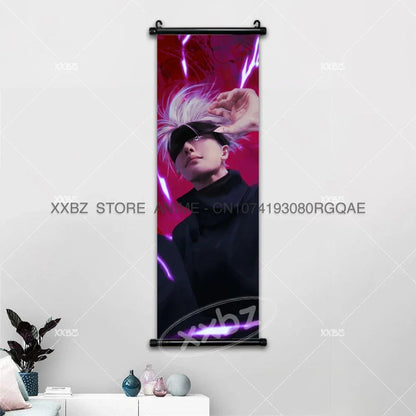 Jujutsu Kaisen Anime Poster Itadori Yuji Wall Art Fushiguro Megumi Room Decor Gojo Satoru Hanging Painting Nobara Scroll Picture