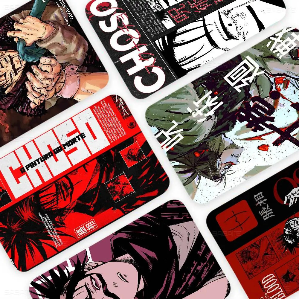 Choso Jujutsu Kaisen Anime Fashion Matte Gold Silver Black Matte Film Skin Sticker Tape for Bank Credit Debit Card