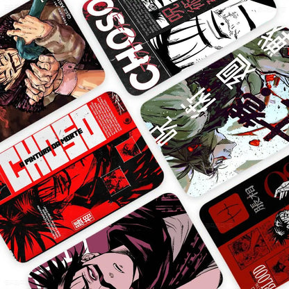 Choso Jujutsu Kaisen Anime Fashion Matte Gold Silver Black Matte Film Skin Sticker Tape for Bank Credit Debit Card