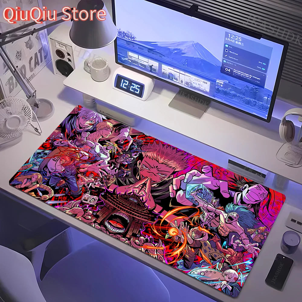 Large Gaming Mousepad Jujutsu Kaisen Mouse Pad Anime Gojo Satoru Desk Mat Gamer Company Keyboard Mouse Mats Computer Carpet