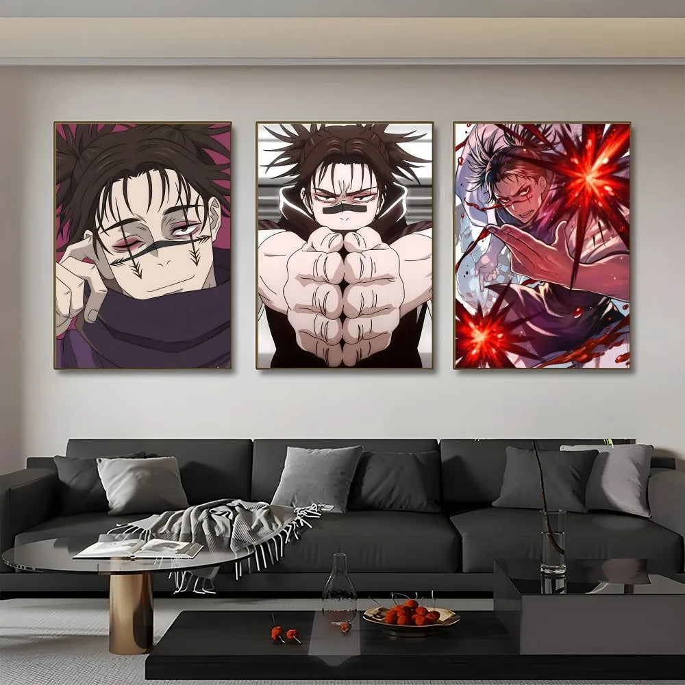 Japan Choso Jujutsu Kaisen Anime Poster Sticky Wall Art Printing Waterproof Home Living Bed Room Bar Aesthetic Decor