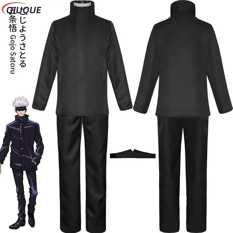 110-3XL Black / Blue Gojo Satoru Cosplay Costume Eye Patch Wigs Glasses Anime Halloween Party Men Kids Uniforms - Jujutsu Kaisen Merch - Free Shipping Buy Now