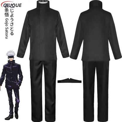 110-3XL Black / Blue Gojo Satoru Cosplay Costume Eye Patch Wigs Glasses Anime Halloween Party Men Kids Uniforms - Jujutsu Kaisen Merch - Free Shipping Buy Now