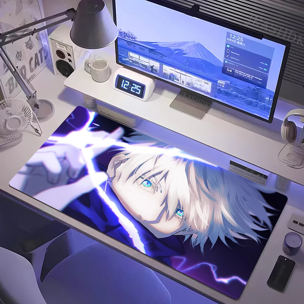 Large Gaming Mousepad Jujutsu Kaisen Mouse Pad Anime Gojo Satoru Desk Mat Gamer Company Keyboard Mouse Mats Computer Carpet