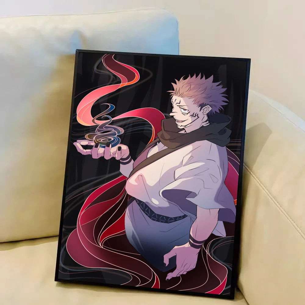 Japan Anime Jujutsu Kaisen Ryomen Sukuna Anime Posters Sticky Decoracion Painting Wall Art White Kraft Paper Wall Decor