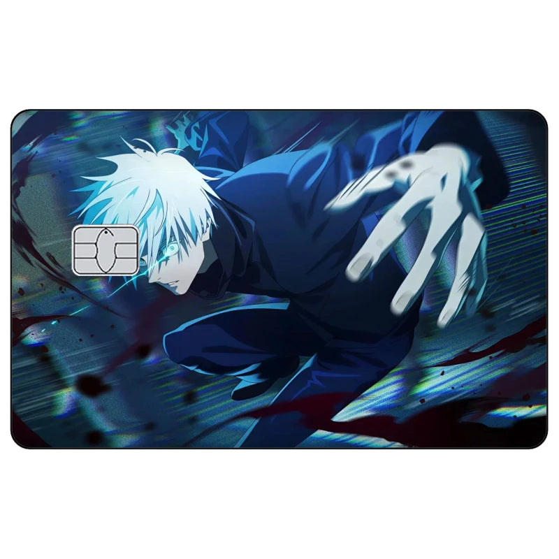 Jujutsu Kaisen Credit Card Skin Sticker Gojo Satoru Stickers for VISA JCB Mastercard and Other IC Bank Card Decoration Protect