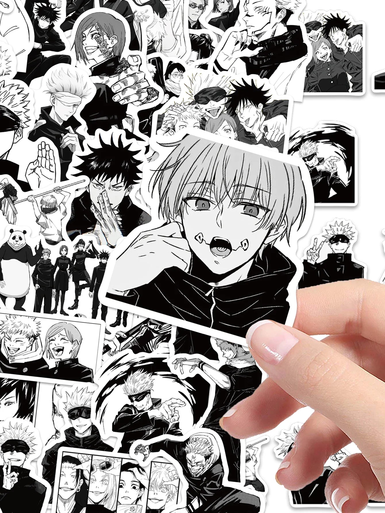 50/100PCS anime Jujutsu Kaisen stickers black and white style graffiti stickers DIY car phone laptop skateboard guitar stickers