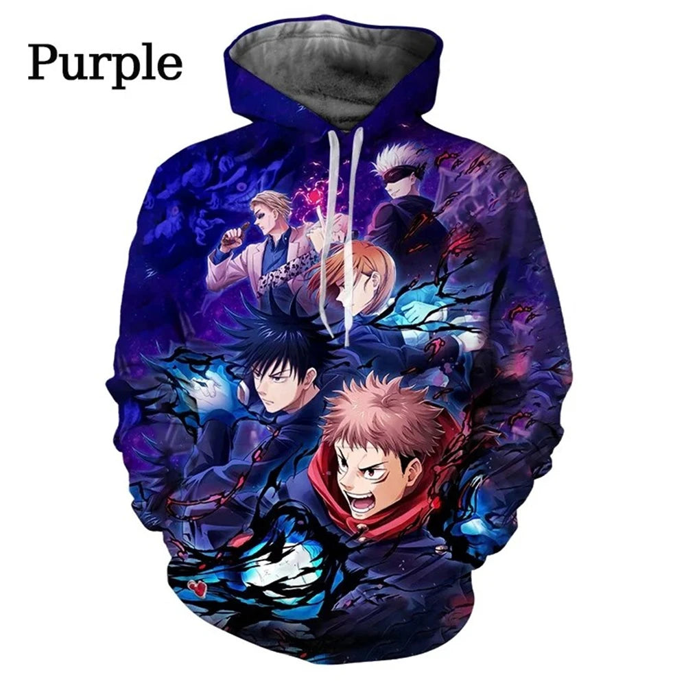 Anime Manga Jujutsu Kaisen Pattern Men's Hoodie Satoru Gojo Sweatshirt 3D Print Men's Hoodie Fashion Pullover New Men's Clothing - Jujutsu Kaisen Merch - Free Shipping Buy Now