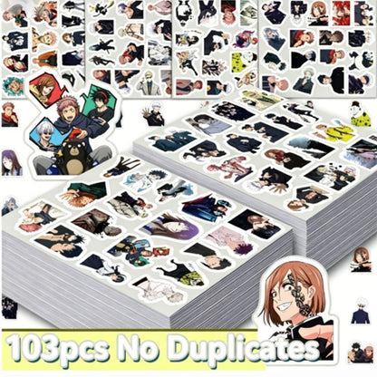 103pcs Various Jujutsu Kaisen Graffiti Stickers Waterproof Diy Decals For Phone Laptop Ipad Water Cup Helmet  Thermos Decor