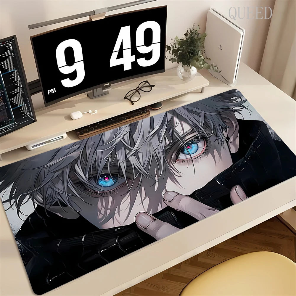 90x40CM Black Anime Jujutsu Kaisen Large Mouse Pad Ryomen Sukuna Xxl MousePads Pc Computer Gaming Accessories Non-slip Desk Mat