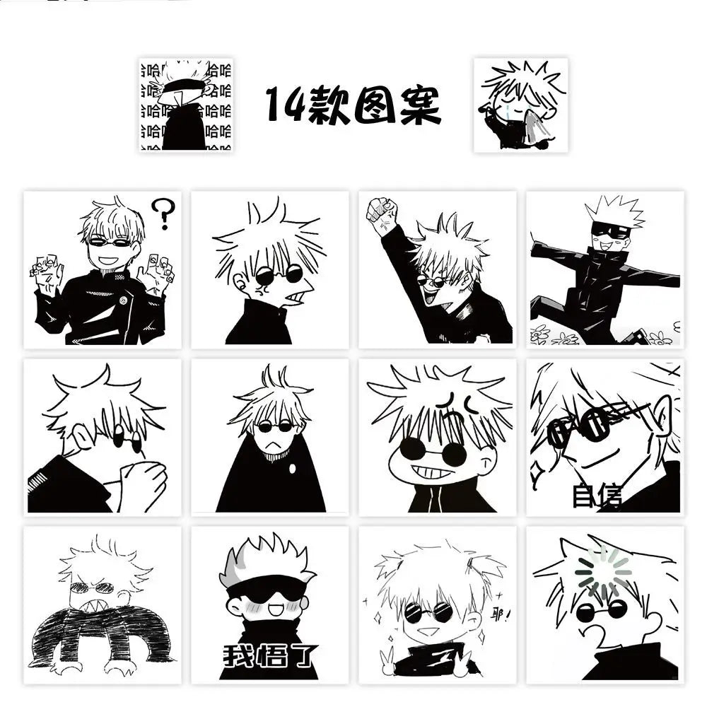 Jujutsu Kaisen chibi Gojo Satoru emoji stickers, cute popular anime, a must-have for students, DIY planner stickers