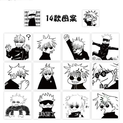 Jujutsu Kaisen chibi Gojo Satoru emoji stickers, cute popular anime, a must-have for students, DIY planner stickers