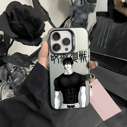 Coque de téléphone Jujutsu Toji Kaisen F-Fushiguro Candy Abraz pour iPhone 16 15 14 13 12 11 Pro Max Noir Violet Mat Ultra-mince Souple