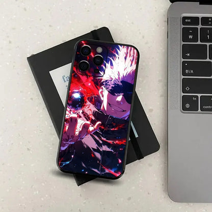 Coque de téléphone G-Gojo Anime Jujutsu K-Kaisen pour Apple iPhone 15, 14, 13, 12, 11, Pro, X, XS, Max, XR, Plus, Mini, noire souple