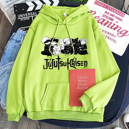 Anime Jujutsu Kaisen Hoodie Kawaii Gojo Satoru Graphic Hoodie Autumn Winter Plus Size Hoodies 2023 Hot Manga Print Sweatshirts - Jujutsu Kaisen Merch - Free Shipping Buy Now