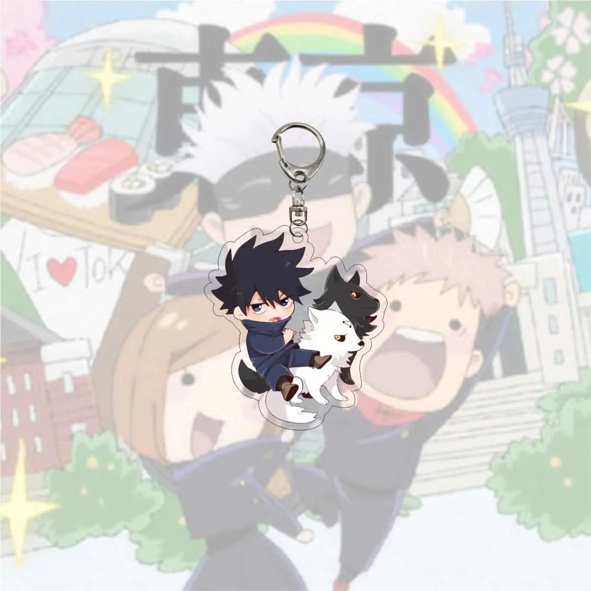 Porte-clés Anime Sukuna Geto pour femmes et hommes, pendentif double face en acrylique, bijoux pour enfants, cadeaux d'anniversaire
