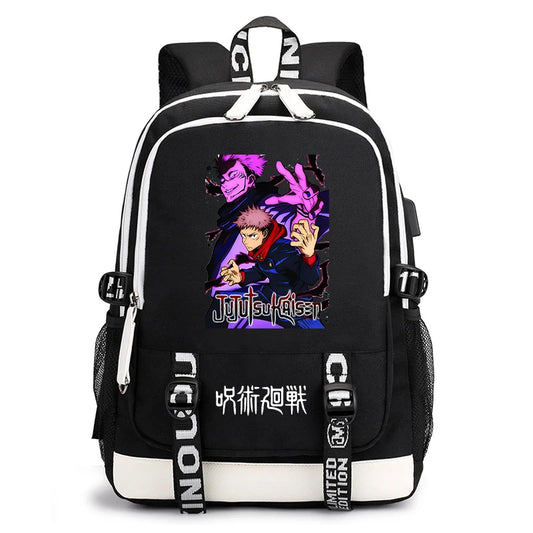 Sac à dos imprimé anime Jujutsu Kaisen, sac d'école pour étudiant, sac USB, cadeau de rentrée scolaire