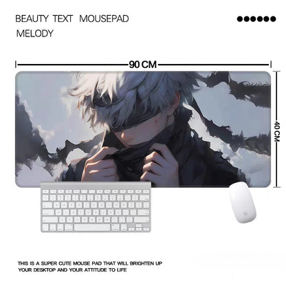 Animation Series of Jujutsu Kaisen E-sports Leather Mouse Pad Oversized Two-dimensional Gojo Satoru Game Keyboard Desktop Pad