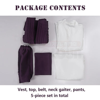 HOLOUN Jujutsu JJK Manga Anime Choso Cosplay Costume Purple Vest Neck Gaiter Belt White Elastic Pants Top Gift - Jujutsu Kaisen Merch - Free Shipping Buy Now