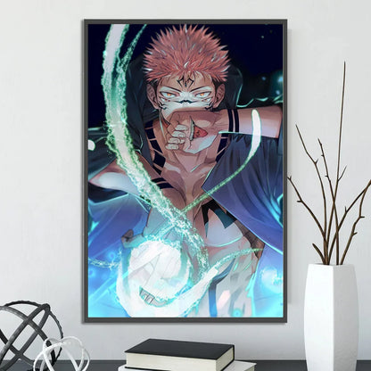 J-Jujutsu Self-adhesive Anime Poster Gojo Satoru Painting Modern Wall Home Decoration Itadori Yuji Bedroom Wallpaper Gift