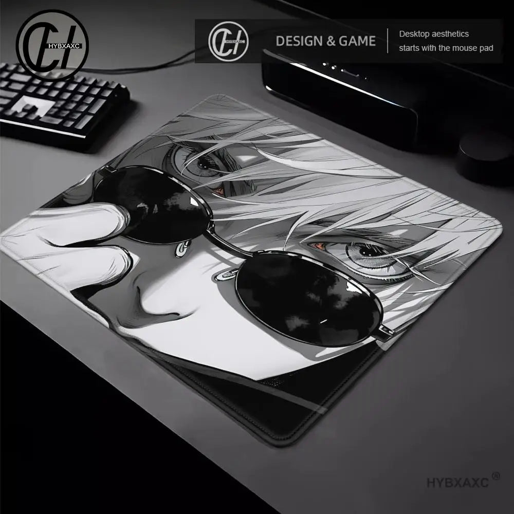 Japan Anime Mouse Pad Laptop 45×40 Black And White Desk Mat PC J-jujutsu K-kaisen Manga Mousepad XS Satoru Gojo Keyboard Rug Mat