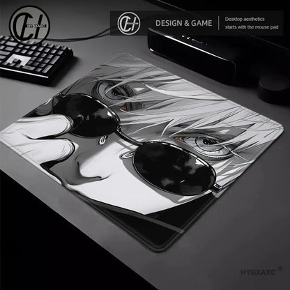 Japan Anime Mouse Pad Laptop 45×40 Black And White Desk Mat PC J-jujutsu K-kaisen Manga Mousepad XS Satoru Gojo Keyboard Rug Mat