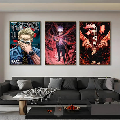 Jujutsu k-Kaisen Anime Cool JOJO Tv HD Poster Sticky Wall Art Printing Waterproof Home Living Bed Room Bar Aesthetic Decor