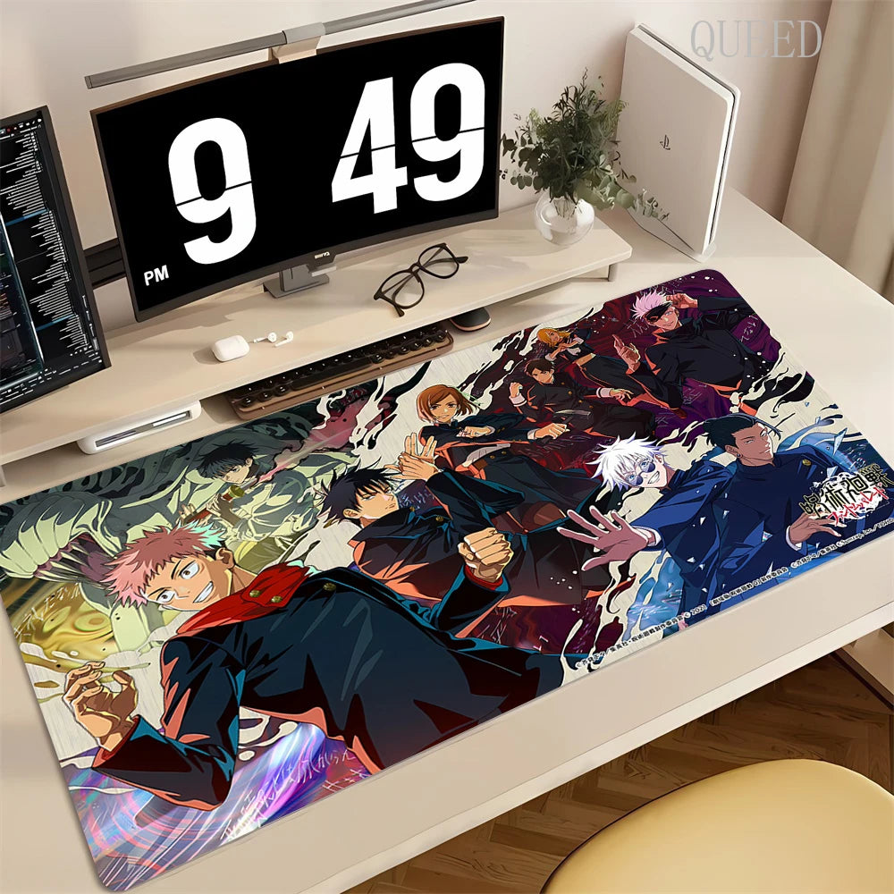 90x40CM Black Anime Jujutsu Kaisen Large Mouse Pad Ryomen Sukuna Xxl MousePads Pc Computer Gaming Accessories Non-slip Desk Mat